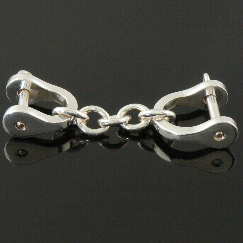 Vintage Tiffany & Co. Sterling Silver Double Shackle Valet Style Key Chain