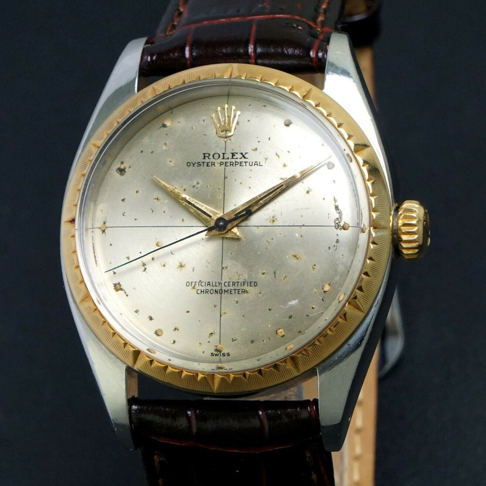 1959 Rolex 6582 Zephyr Gold & Steel, All Original Early Version, Serviced, Olde Towne Jewelers Santa Rosa Ca.