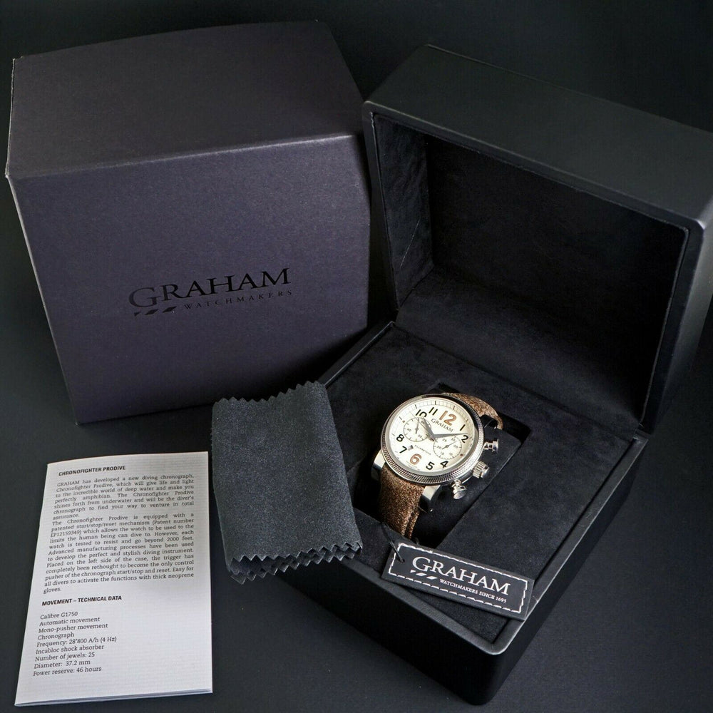 Graham Silverstone Stainless Steel Chronograph Watch, Boxes, Near Mint, Olde Towne Jewelers Santa Rosa CA.