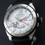 Armand Nicolet 44mm Automatic GMT Stainless Steel Man's Watch MINT Box Papers, Olde Towne Jewelers Santa Rosa Ca.
