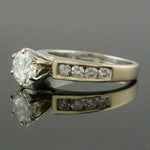 Solid 18K White Gold & 1.43 CTW Diamond Wedding Band Estate Engagement Ring, Olde Towne Jewelers, Santa Rosa CA.
