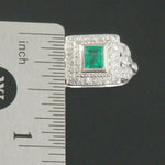 Rare Art Deco Platinum .75 CTW Emerald & .32 CTW Diamond Wedding Engagement Ring, Olde Towne Jewelers Santa Rosa CA.