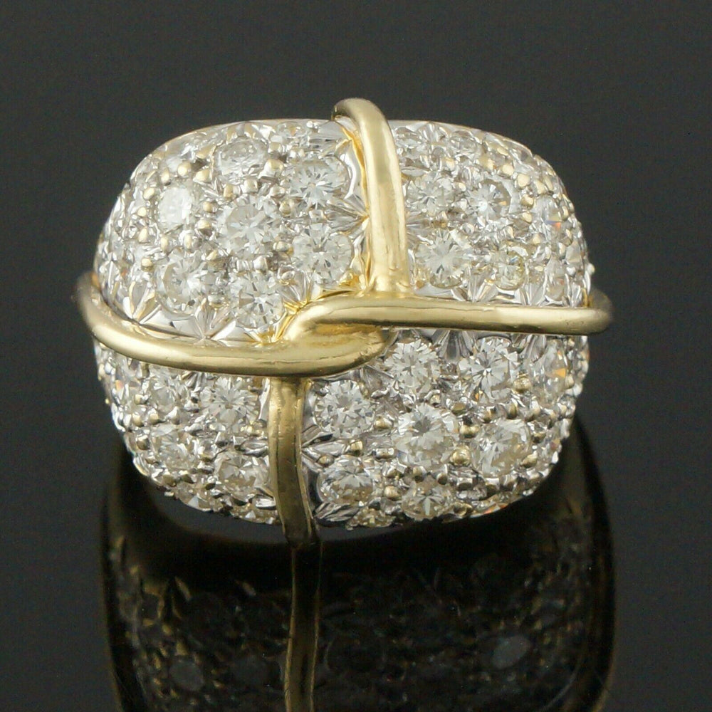 Jose Hess Signed Solid 18K Yellow Gold & 1.52 CTW Diamond Estate Cocktail Ring, Olde Towne Jewelers, Santa Rosa CA.