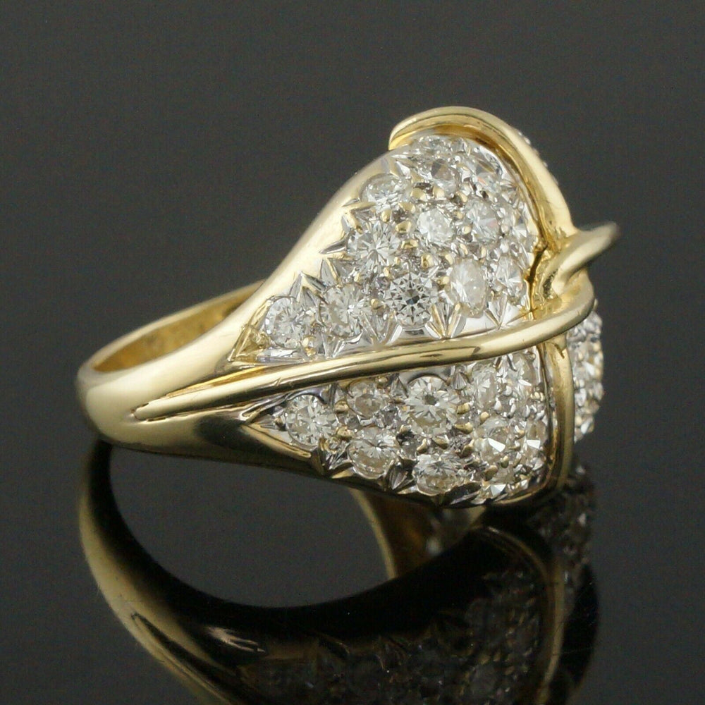 Jose Hess Signed Solid 18K Yellow Gold & 1.52 CTW Diamond Estate Cocktail Ring, Olde Towne Jewelers, Santa Rosa CA.