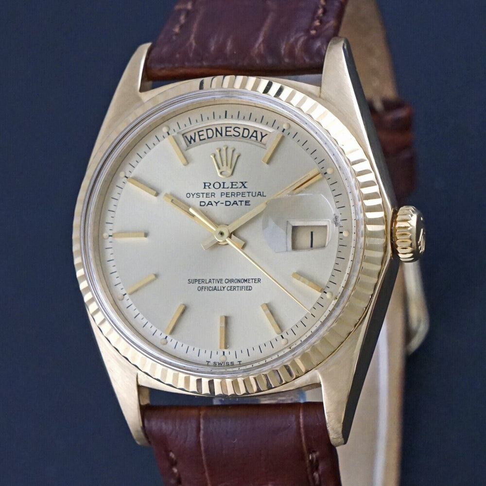 1970 Rolex 1803 President Day Date 18K Yellow Gold Pie Pan Dial, Excellent, Olde Towne Jewelers, Santa Rosa CA.