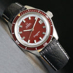Rare 1970 Omega 166.062 Seamaster 60 Burgundy Dial & Bezel Automatic Dive Watch, Olde Towne Jewelers, Santa Rosa CA.