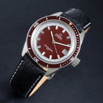 Rare 1970 Omega 166.062 Seamaster 60 Burgundy Dial & Bezel Automatic Dive Watch, Olde Towne Jewelers, Santa Rosa CA.