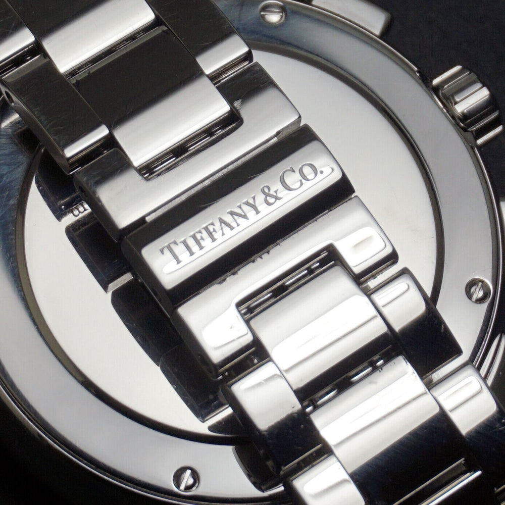 Tiffany & Co Atlas Stainless Steel Diamond Chronograph Bracelet Watch, MINT