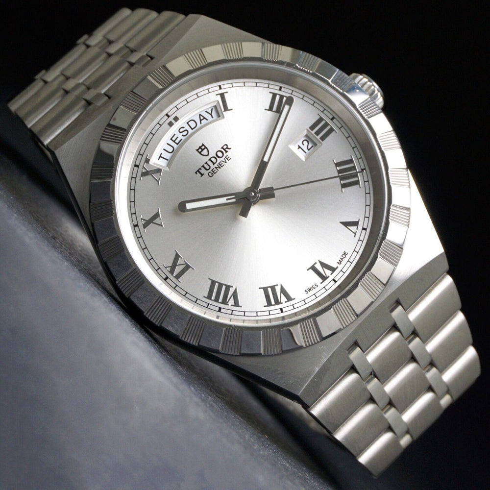 2022 Tudor 28600 Royal 41mm Day Date Silver Dial MINT CONDITION Box Card, Olde Towne Jewelers, Santa Rosa CA.
