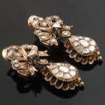 Victorian Solid 10K Gold & 2.50 CTW Rose Cut Diamond Dangle Filigree Earrings, Olde Towne Jewelers, Santa Rosa CA.