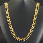 Etruscan Solid 22K Yellow Gold & 28 CTW Sapphire Bead Dangle 17" Estate Necklace