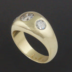Solid 14K Gold & 1.56 CTW 3 Stone Fancy Light Brown & White Diamond Gypsy Ring, Olde Towne Jewelers, Santa Rosa CA.