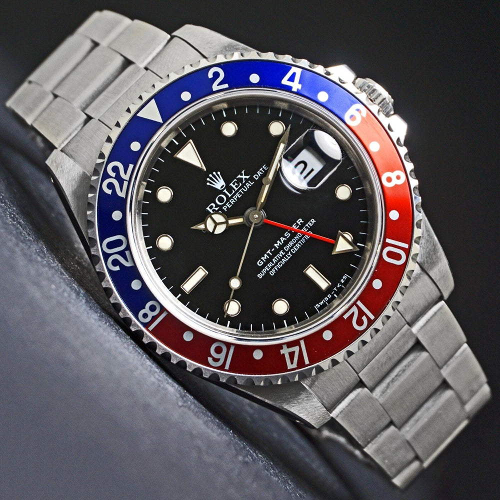 1991 Rolex 16700 GMT Master Pepsi Amazing Unpolished Condition, Nicest Anywhere, Olde Towne Jewelers, Santa Rosa CA.
