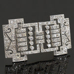 Exquisite C-1920 Art Deco Platinum Filigree & 3.15 CTW OMC Diamond Estate Brooch