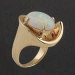 Modernist Free Form Solid 14K Gold, 6.0 Ct. Opal & Diamond Estate Cocktail Ring, Olde Towne Jewelers, Santa Rosa CA.