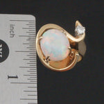 Modernist Free Form Solid 14K Gold, 6.0 Ct. Opal & Diamond Estate Cocktail Ring, Olde Towne Jewelers, Santa Rosa CA.