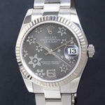 Rolex Datejust Rhodium Flower Dial 178274 18K Stainless Steel 31mm Watch