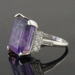 Platinum Filigree 12.4 Ct Amethyst & .24 CTW Diamond Accent Estate Cocktail Ring, Olde Towne Jewelers, Santa Rosa CA.