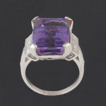Platinum Filigree 12.4 Ct Amethyst & .24 CTW Diamond Accent Estate Cocktail Ring, Olde Towne Jewelers, Santa Rosa CA.