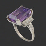 Platinum Filigree 12.4 Ct Amethyst & .24 CTW Diamond Accent Estate Cocktail Ring, Olde Towne Jewelers, Santa Rosa CA.