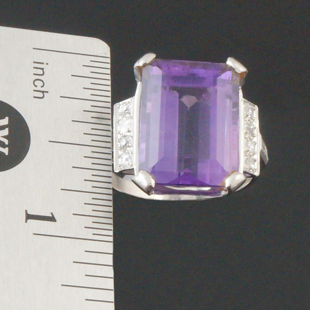 Platinum Filigree 12.4 Ct Amethyst & .24 CTW Diamond Accent Estate Cocktail Ring, Olde Towne Jewelers, Santa Rosa CA.