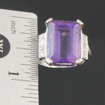 Platinum Filigree 12.4 Ct Amethyst & .24 CTW Diamond Accent Estate Cocktail Ring, Olde Towne Jewelers, Santa Rosa CA.
