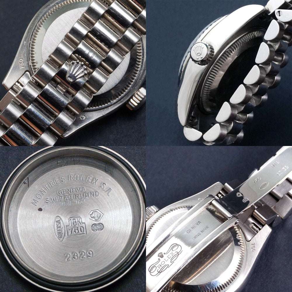 Rolex 2002 Lady's President 18K White Gold Factory Diamond Dial Wristwatch