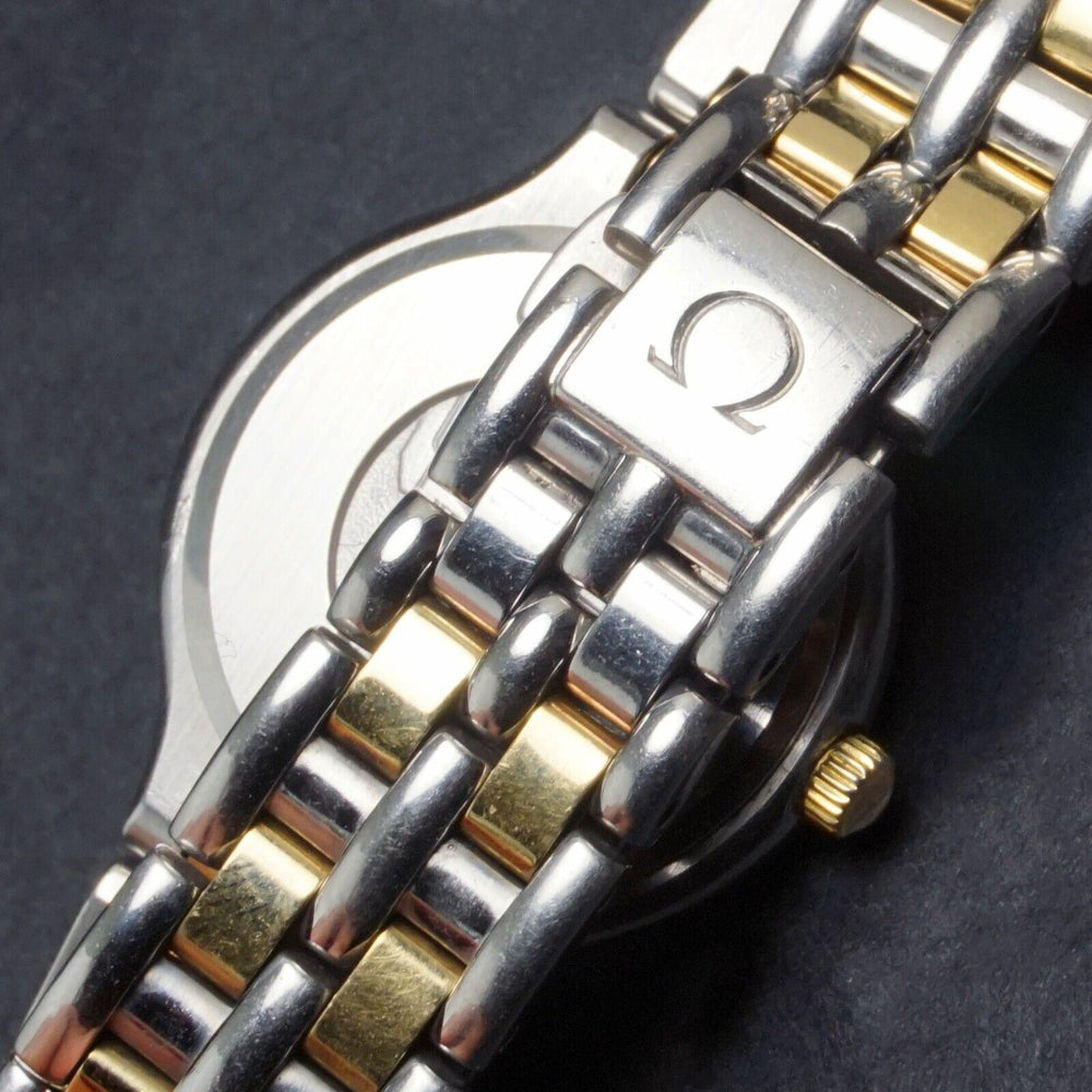 Stunning Omega Lady DeVille 18K Gold & Stainless Steel Bracelet Watch, XLNT
