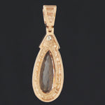 Large Solid 14K Rose Gold 16.0 Ct Briolette Margarite & Diamond Estate Pendant, Olde Towne Jewelers, Santa Rosa CA.