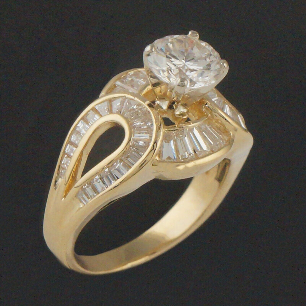 Solid 18K Yellow Gold & 2.22 CTW Diamond Estate Engagement Ring, Wedding Band, Olde Towne Jewelers, Santa Rosa CA.