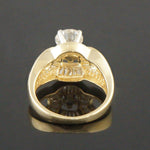Solid 18K Yellow Gold & 2.22 CTW Diamond Estate Engagement Ring, Wedding Band