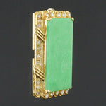 Large Solid 18K Gold Pierced Floral Filigree, Jade & .51 CTW Diamond Pendant, Olde Towne Jewelers, Santa Rosa CA