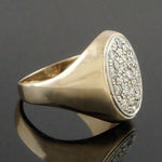 Heavy Solid 14K Yellow Gold & .66 CTW Pave Diamond, Men's Dome Cigar Band Ring, Olde Towne Jewelers, Santa Rosa CA.