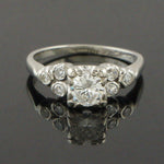 Solid 14K White Gold & 1.01 CTW Diamond, Wedding Band, Estate Engagement Ring