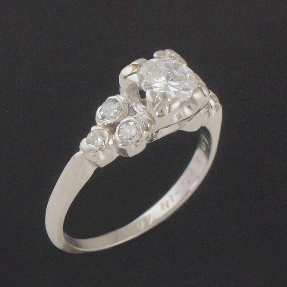 Solid 14K White Gold & 1.01 CTW Diamond, Wedding Band, Estate Engagement Ring, Olde Towne Jewelers, Santa Rosa CA.