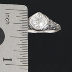 1920s Art Deco Platinum Filigree & Diamond Solitaire Wedding, Engagement Ring, Olde Towne Jewelers, Santa Rosa CA.
