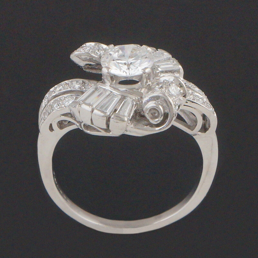 Retro Platinum & 2.16 CTW Diamond Engagement Ring, Estate Wedding Band, Olde Towne Jewelers, Santa Rosa CA.