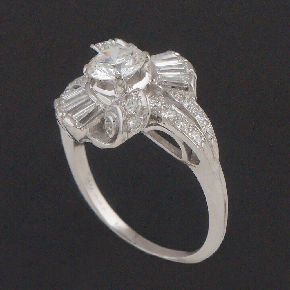 Retro Platinum & 2.16 CTW Diamond Engagement Ring, Estate Wedding Band, Olde Towne Jewelers, Santa Rosa CA.