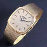 Stunning 1970s Longines Solid 14K Gold Man's Bracelet Watch Hand Winding Box, Olde Towne Jewelers Santa Rosa CA.
