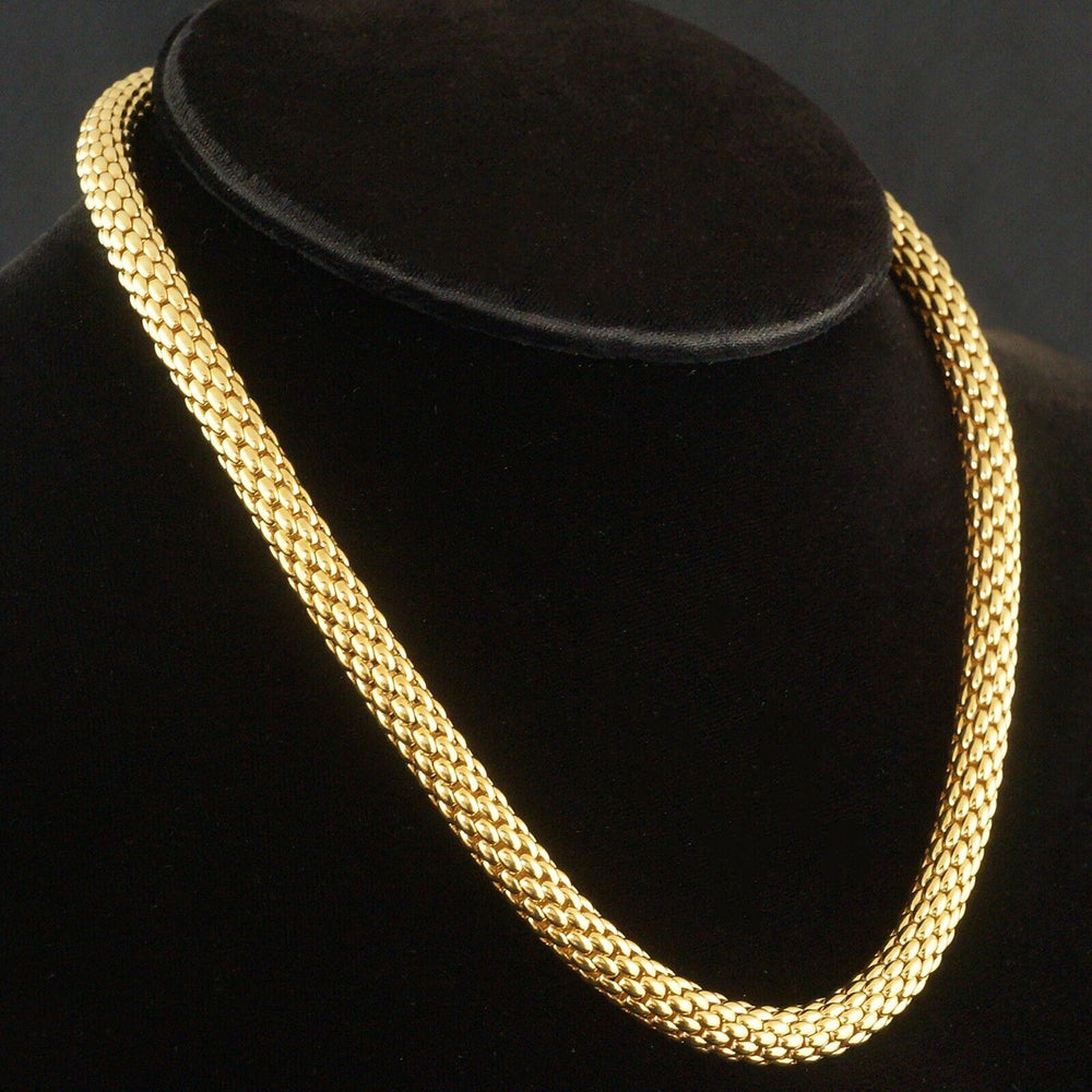 Fope Italy Love Nest Solid 18K Yellow Gold Mesh Link 17" Necklace, 60.0 Grams! Olde Towne Jewelers, Santa Rosa CA.
