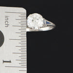 1920s Art Deco Platinum 1.50 CTW OEC Center Diamond & Sapphire Engagement Ring, Olde Towne Jewelers, Santa Rosa CA.