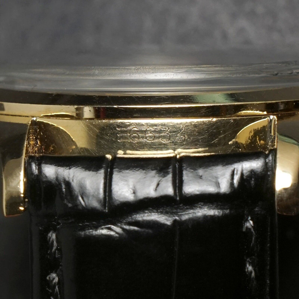 Rare 1959 Rolex 6635 Oyster Perpetual Golden Egg Gilt Glossy Black Confetti Dial, Olde Towne Jewelers, Santa Rosa CA.