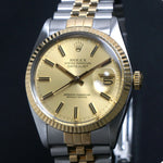 1979 Rolex 16013 Datejust 18K Yellow Gold Stainless Steel 36mm Watch, Excellent!