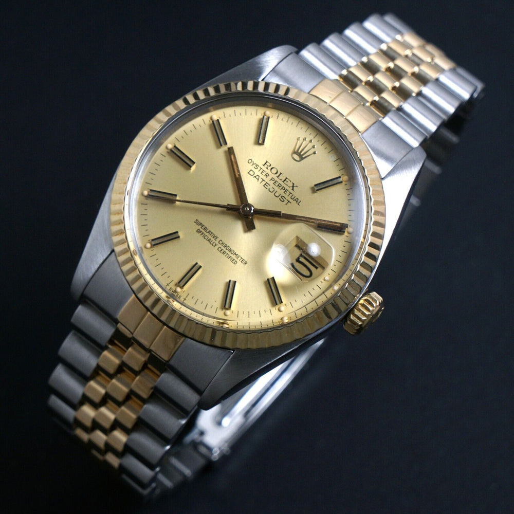 1979 Rolex 16013 Datejust 18K Yellow Gold Stainless Steel 36mm Watch, Excellent!, Olde Towne Jewelers, Santa Rosa CA.