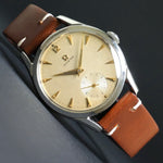 Stunning 1951 Omega 2639-13 Stainless Steel Man's 36mm Watch All Original, Olde Towne Jewelers, Santa Rosa CA.