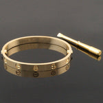 Cartier Solid 18K Yellow Gold Size 17 LOVE Bracelet w/ Orig Boxes & Screwdriver