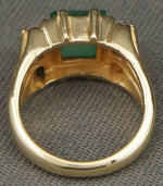 Retro Solid 14K Yellow Gold, 2.25 Carat Emerald & .30 cttw Diamond Ring, Olde Towne Jewelers Santa Rosa CA.