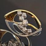 Modernist Solid 14K Yellow Gold, Platinum & Diamond Two Tone Estate Ring, Olde Towne Jewelers, Santa Rosa CA.