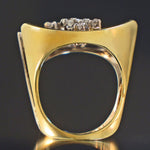Modernist Solid 14K Yellow Gold, Platinum & Diamond Two Tone Estate Ring, Olde Towne Jewelers, Santa Rosa CA.