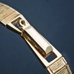 Vintage Omega Octagonal Solid 14K Gold Lady's Bracelet Watch, Linen Dial